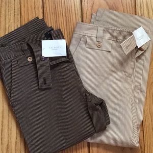 Lot of 2 Talbots Striped Stretch Capri Pants